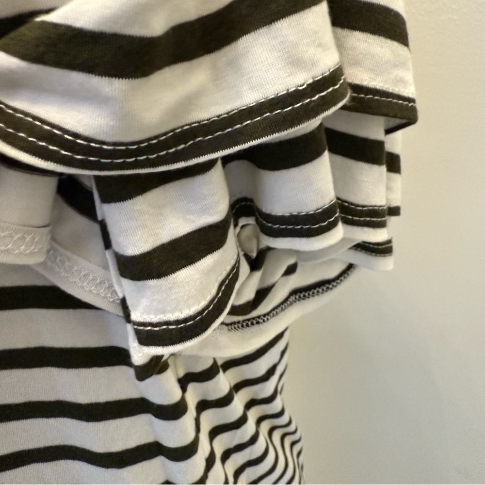 Green Envelope Black and White Striped Tee - Picture 5 of 9